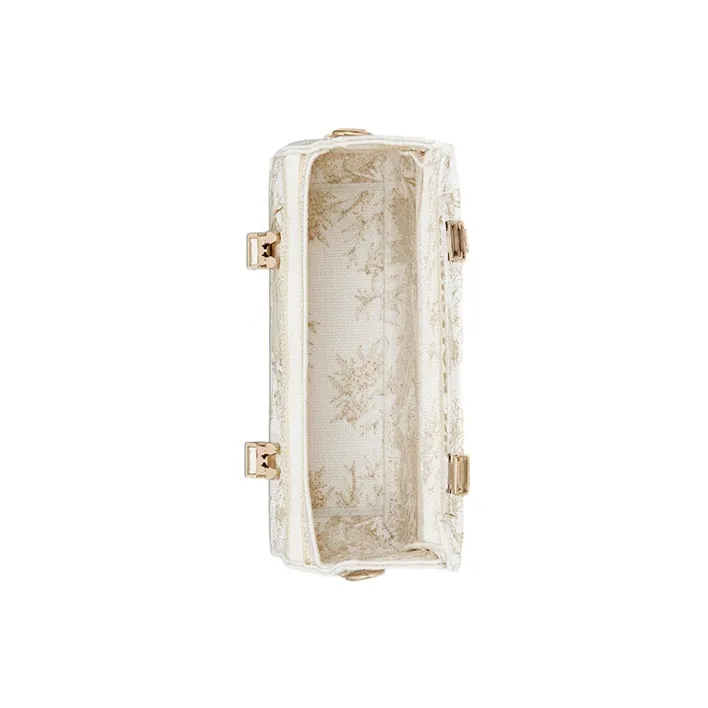 DIOR DiorCamp Pattern Embroidery Messenger Bag Handbag Shoulder Bag Crossbody Bag Small Size Women's Light Gold-3