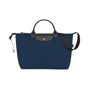 LONGCHAMP Le Pliage Energy Canvas With Leather Trim Canvas Bag, Shoulder Bag, Crossbody Bag, Handbag Tubas Women's Blue
