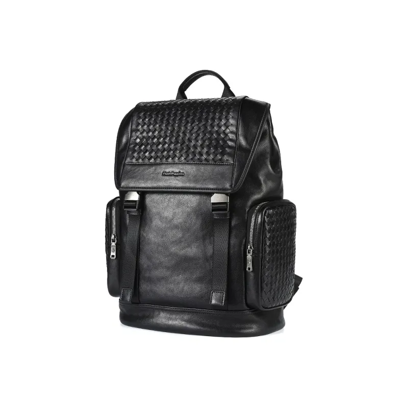 Hush Puppies Vegetable Tanned Top Grain Cow Leather Handheld Backpack Tubas Men's Black-1