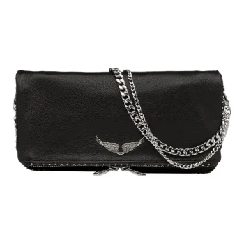 Zadig & Voltaire Cow Leather Handheld Crossbody Bag, Shoulder Bag Regular Women's Black