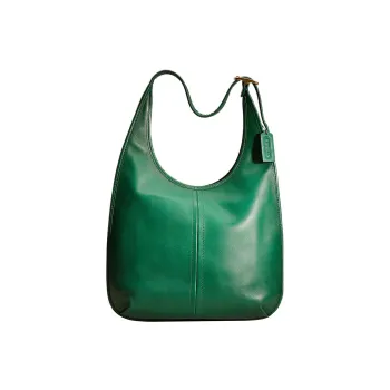 COACH Ergo Glove Tanning Handbag Shoulder Bag Large Size Women's Green