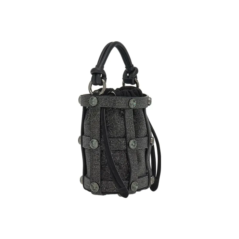 FERRAGAMO CAGE Goat Suede Bucket Bag Hobo Bag Shoulder Bag Crossbody Bag Handbag Women's Black-2