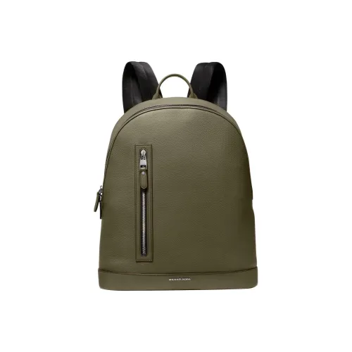 MICHAEL KORS Hudson Pebbled Leather Backpack Men's Olive Green