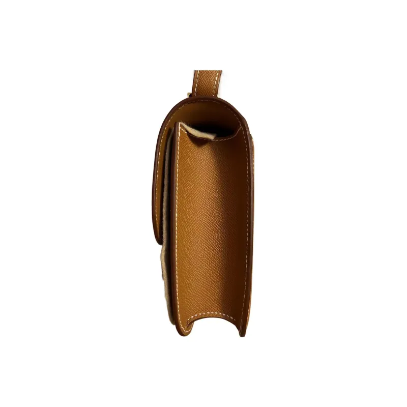 HERMES Constance Epsom Leather Crossbody Bag Shoulder Bag Women's 37 Gold Gold Brown-1