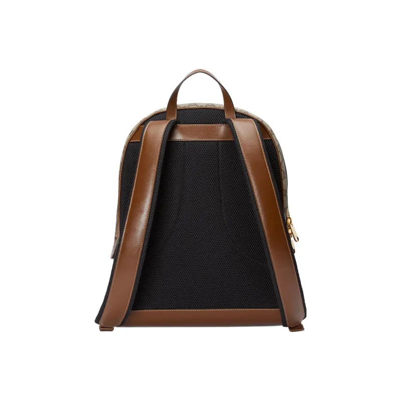 GUCCI GG Retro Series Canvas With Leather Trim Backpack Backpack Men's Beige/Ebony-3