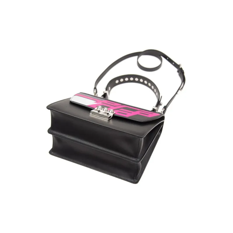 PRADA Cow Leather Shoulder Bag Crossbody Bag Women's Black-2