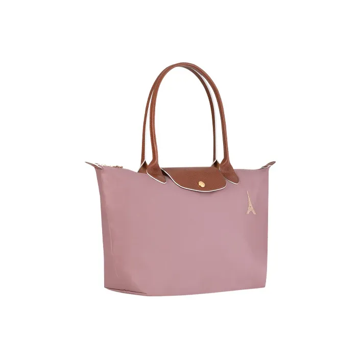 LONGCHAMP Le Pliage Club Cow Leather Trim Tote Bag Shopping Bag Shoulder Bag Handbag Small Size Women's Pink-1