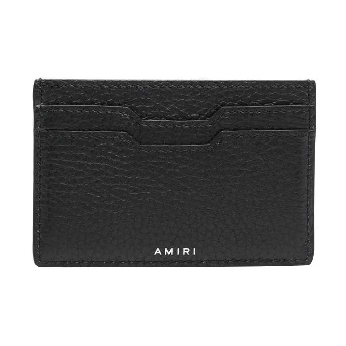 AMIRI Cow Leather Card Holder Wallet Men's Black-1