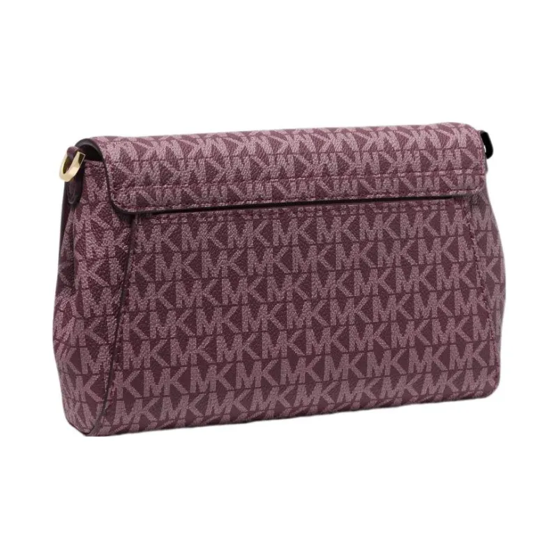 MICHAEL KORS Coated Canvas With Leather Trim Handheld Shoulder Bag Crossbody Bag Medium Size Women's Purple-1