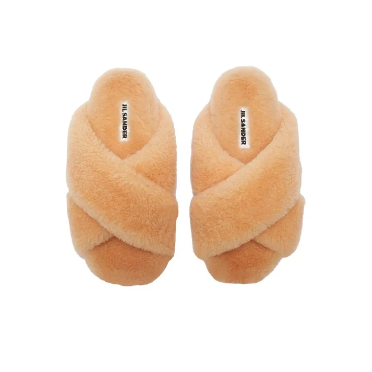 JIL SANDER Shearling Crossover Slides-4