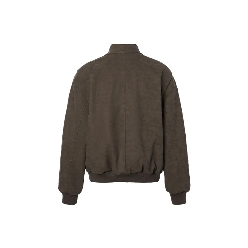 ROCAWEAR Leather Jacket Unisex Washed Coffee-1