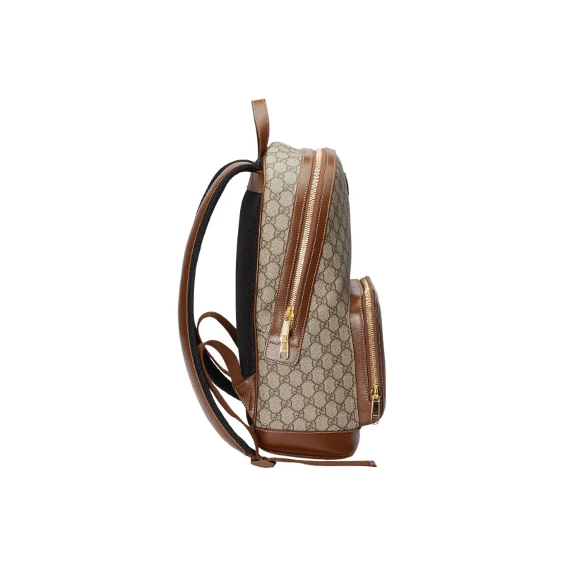 GUCCI GG Retro Series Canvas With Leather Trim Backpack Backpack Men's Beige/Ebony-2