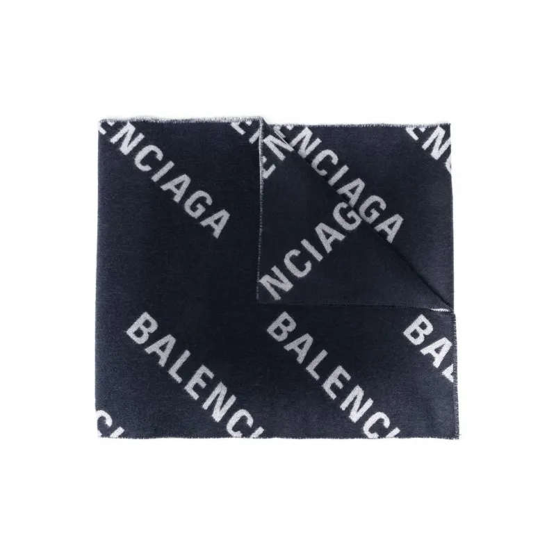 Balenciaga Knit Scarves Unisex Black/White-1