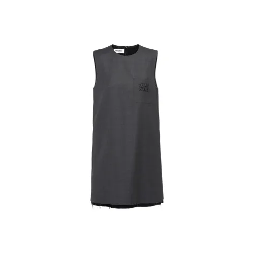 MIU MIU Sleeveless Dresses Women's Gray