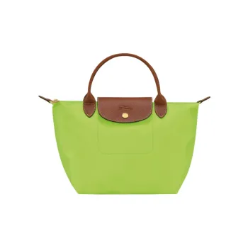 LONGCHAMP Le Pliage Cow Leather Canvas Canvas Bag Dumpling Bag Handbags Small Size Women's Green