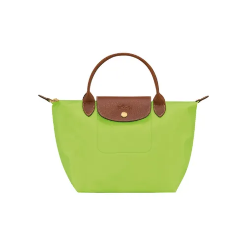 LONGCHAMP Le Pliage Cow Leather Canvas Canvas Bag Dumpling Bag Handbags Small Size Women's Green