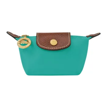 LONGCHAMP Le Pliage Cow Leather Trim Clutch Coin Purse Women's Turquoise