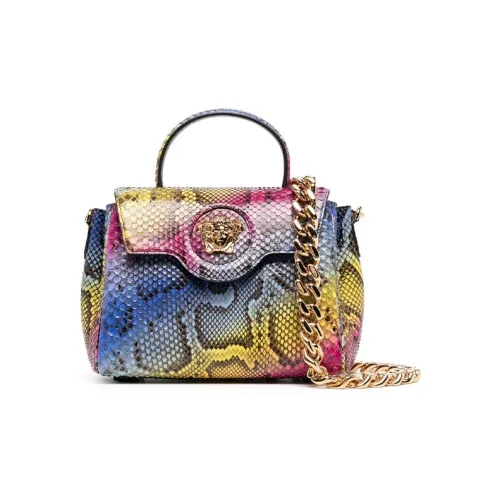 VERSACE Calfskin Shoulder Bag Crossbody Bag Handbag Women's Multicolor