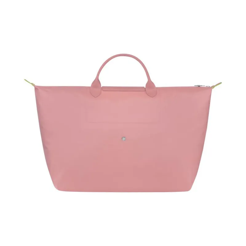 LONGCHAMP Le Pliage Green Recycled Canvas With Leather Trim Travel Bag Handbag Large Size Women's Pink-1