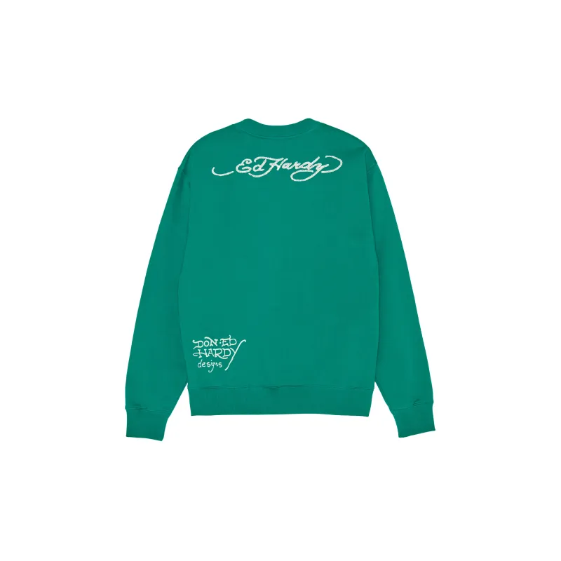 Ed Hardy Sweatshirts Women's Forest Dark Green E1OWW044-1