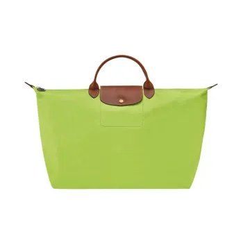 LONGCHAMP Cow Leather Travel Bag Handbag Large Size Women's Green