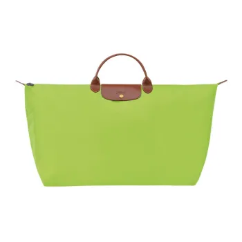 LONGCHAMP Le Pliage Canvas With Leather Trim Travel Bag Handbag Extra Large Men's Green