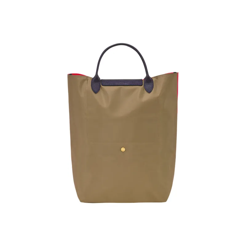 LONGCHAMP Le Pliage Re-play Cow Leather Trim Tote Bag Shopping Bag Handbag Women's Red & Black-1