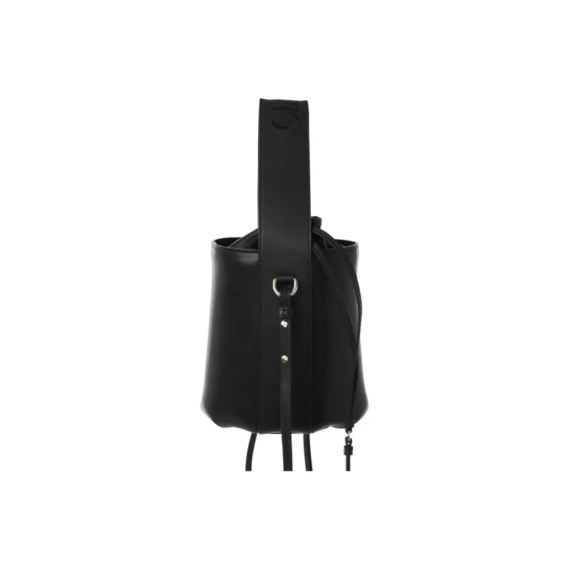 Chloe Smooth Calf Leather Bucket Bag, Handbag, Shoulder Bag, Crossbody Bag Women's Black-2