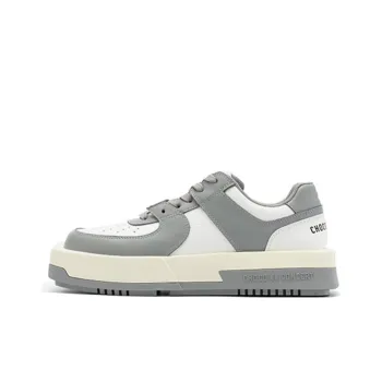 CHOCO CONCERT Cow Leather Round And Square Asymmetrical Sneaker Stylish Skateboarding Shoes Unisex Gray