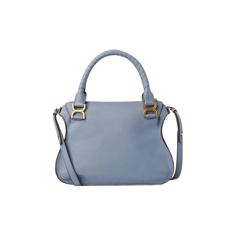 Chloe Marcie Grained Calfskin Shoulder Bag Crossbody Bag Handbag Women's Dark Blue-1