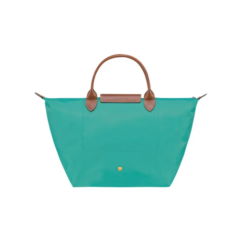 LONGCHAMP Le Pliage Cow Leather Trim Dumpling Bag Handbag Medium Size Women's Blue-2