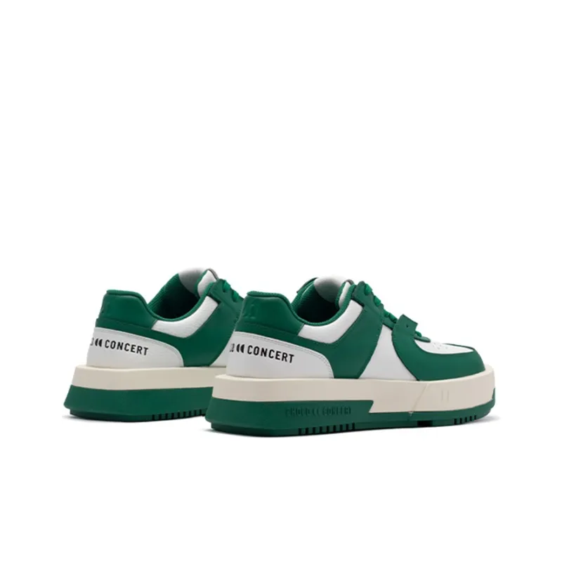 CHOCO CONCERT Cow Leather Round And Square Asymmetrical Sneaker Stylish Skateboarding Shoes Unisex Green-2