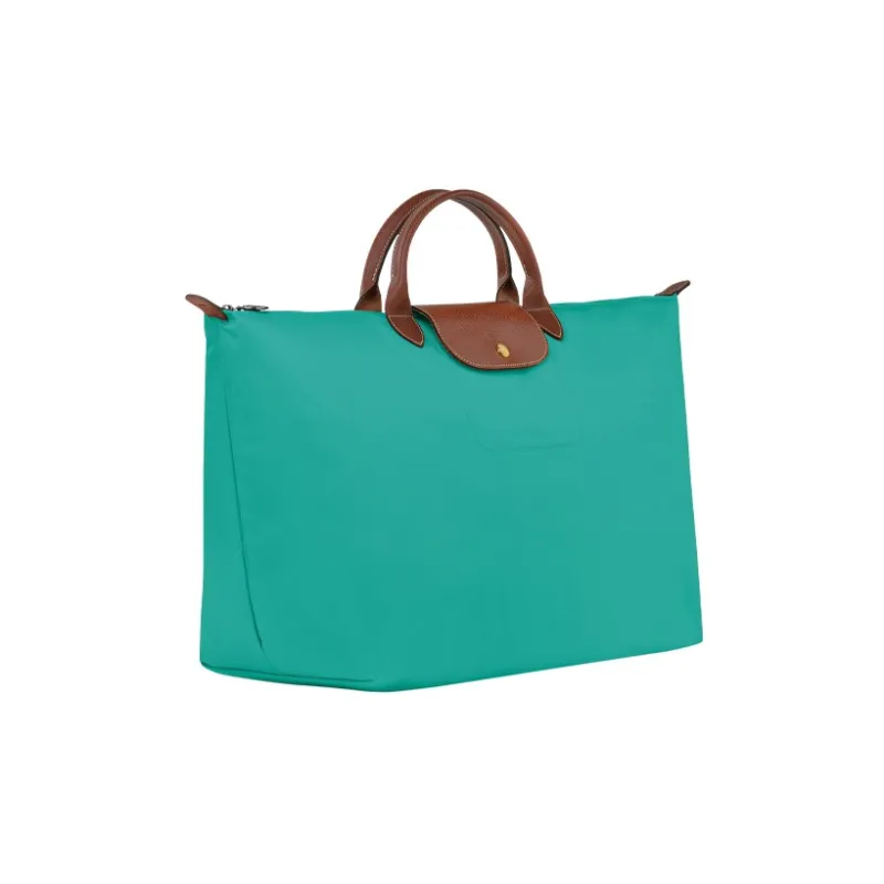 LONGCHAMP Canvas With Leather Trim Canvas Bag, Travel Bag, Handbag Large Size Women's Blue-1