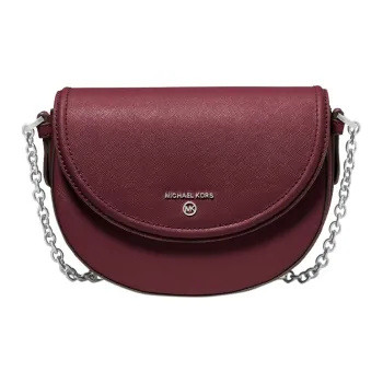 MICHAEL KORS Jet Set Charm Leather Saddle Bag Shoulder Bag Crossbody Bag Women's Dark Purple