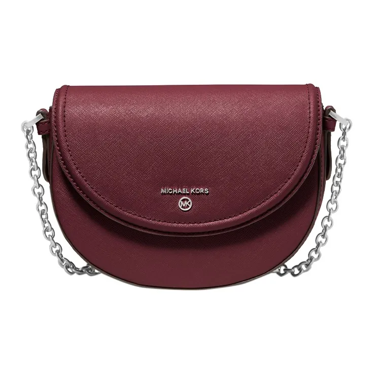 MICHAEL KORS Jet Set Charm Leather Saddle Bag Shoulder Bag Crossbody Bag Women's Dark Purple-0