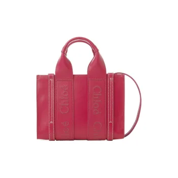 Chloe Woody Calfskin Tote Bag, Shopping Bag, Shoulder Bag, Crossbody Bag, Handbag Mini Women's Foam Pink