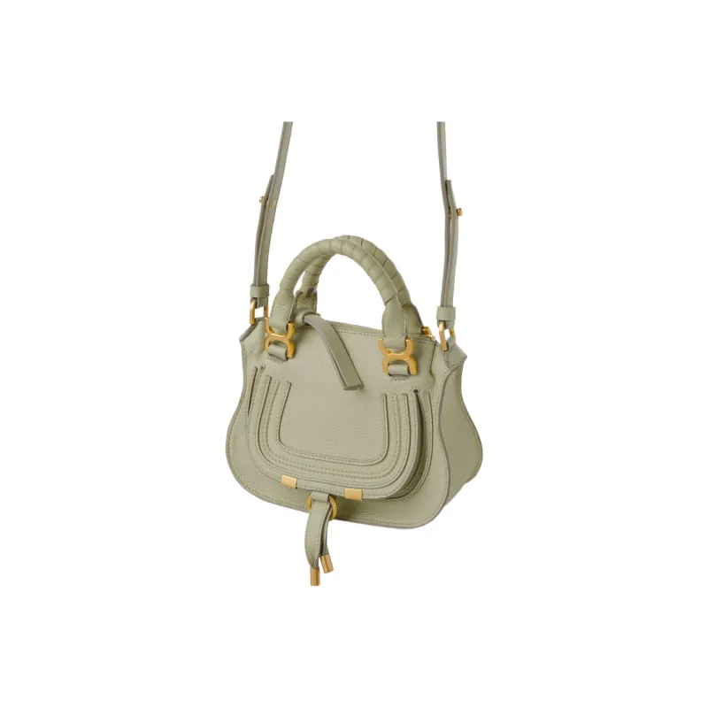 Chloe Marcie Grained Calfskin Shoulder Bag, Crossbody Bag, Handbag Mini Women's Green-1