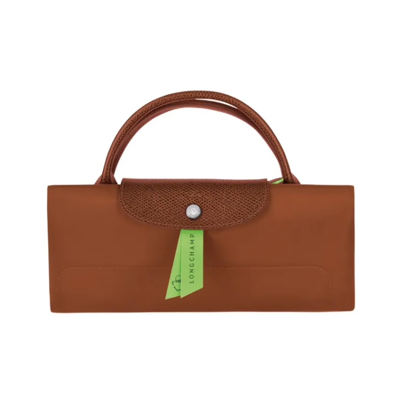 LONGCHAMP Le Pliage Green Canvas With Leather Trim Canvas Bag Travel Bag Handbag Extra Large Men's Brown-3