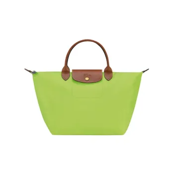 LONGCHAMP Le Pliage Cow Leather Canvas Polyamide Canvas Bag Dumpling Bag Handbags Medium Size Women's Green