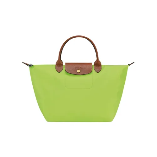 LONGCHAMP Le Pliage Cow Leather Canvas Polyamide Canvas Bag Dumpling Bag Handbags Medium Size Women's Green