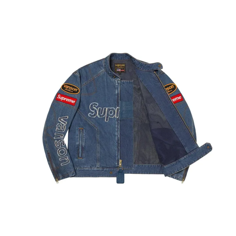 Supreme Vanson Leathers Cordura Denim Jacket - Cheap Rcj Jordan Outlet