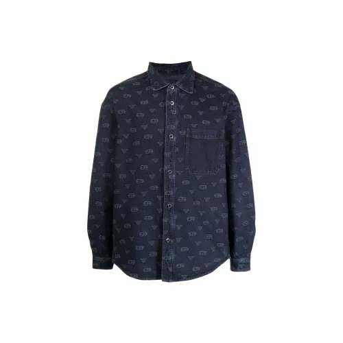 EMPORIO ARMANI Shirts Men Marine Blue