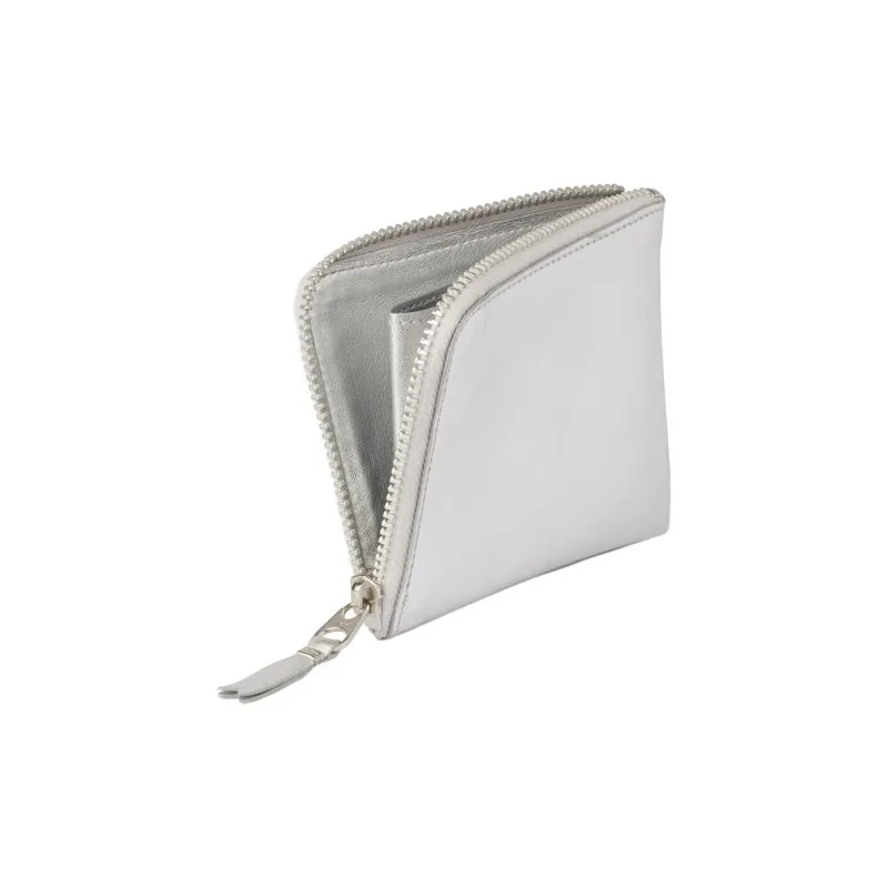 CDG Cow Leather Card Holder Wallet Men's Silver-1