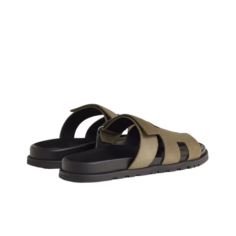 HERMES Chypre Odor Resistant Slide Slippers Men's Light Brown-4