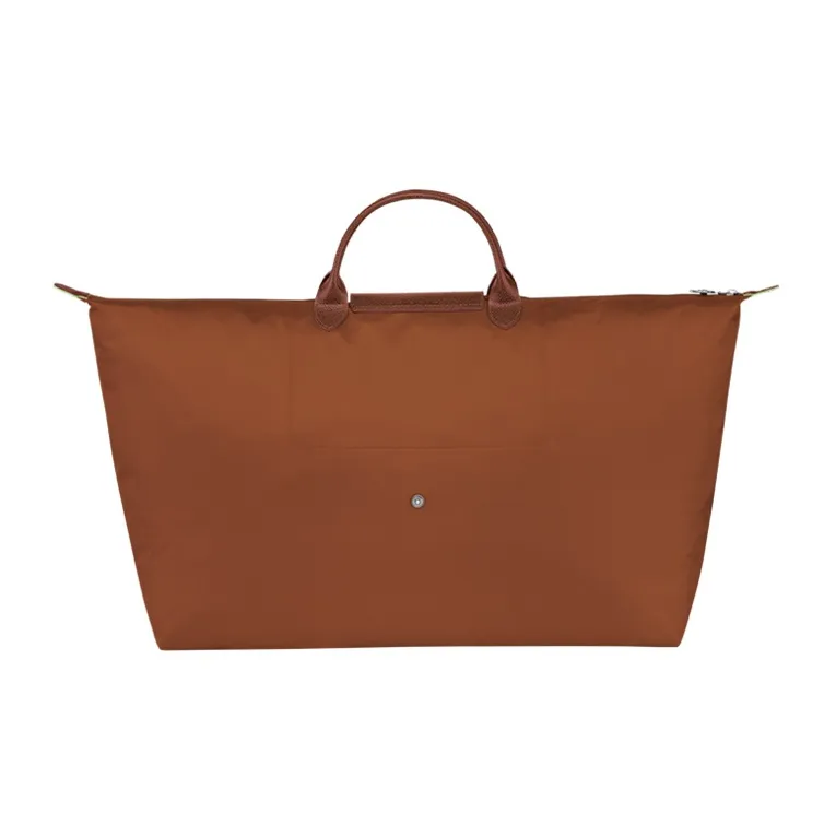 LONGCHAMP Le Pliage Green Canvas With Leather Trim Canvas Bag Travel Bag Handbag Extra Large Men's Brown-2