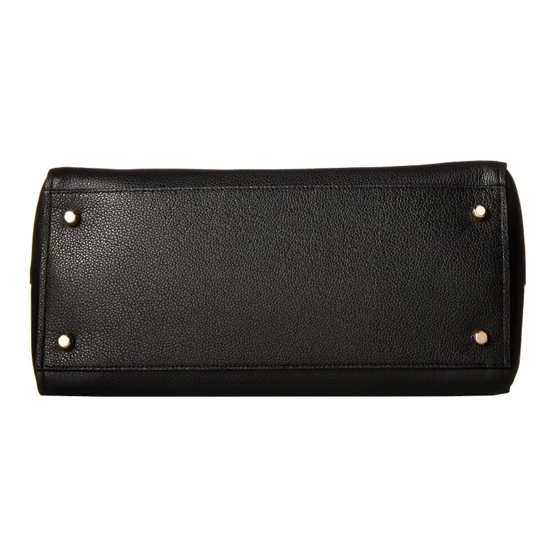 COACH Swagger Pebbled Leather One Shoulder Handbags Large Size Women's Black-1