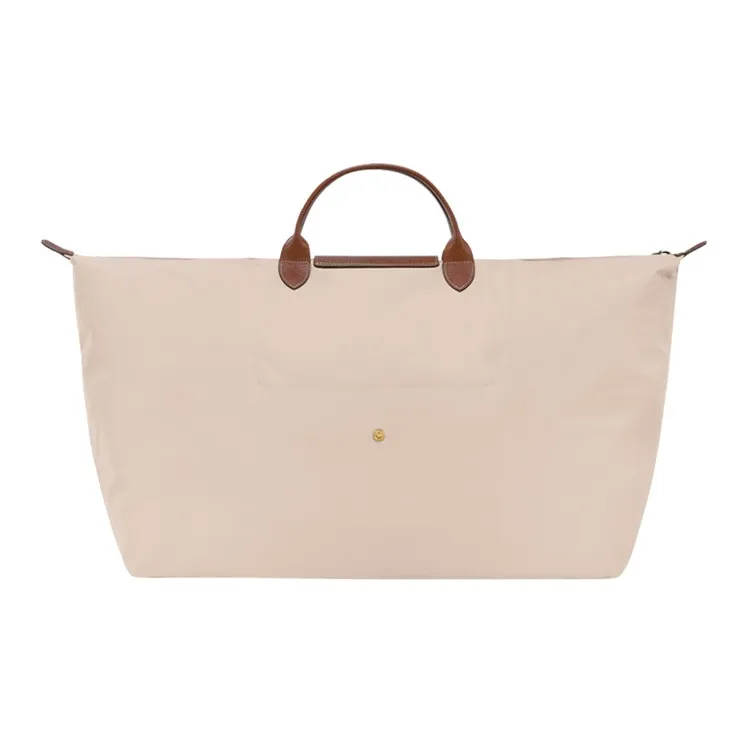LONGCHAMP Canvas With Leather Trim Canvas Bag Travel Bag Handbag Extra Large Men's Beige-2