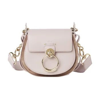 Chloe Tess Shiny Calfskin With Suede Calfskin Handbag Shoulder Bag Crossbody Bag Small Size Women's Light Purple