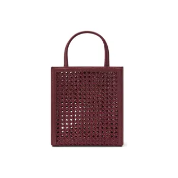 CHARLES&KEITH PU Tote Bag Shopping Bag Handbag Shoulder Bag Medium Size Women's Burgundy Wine Red