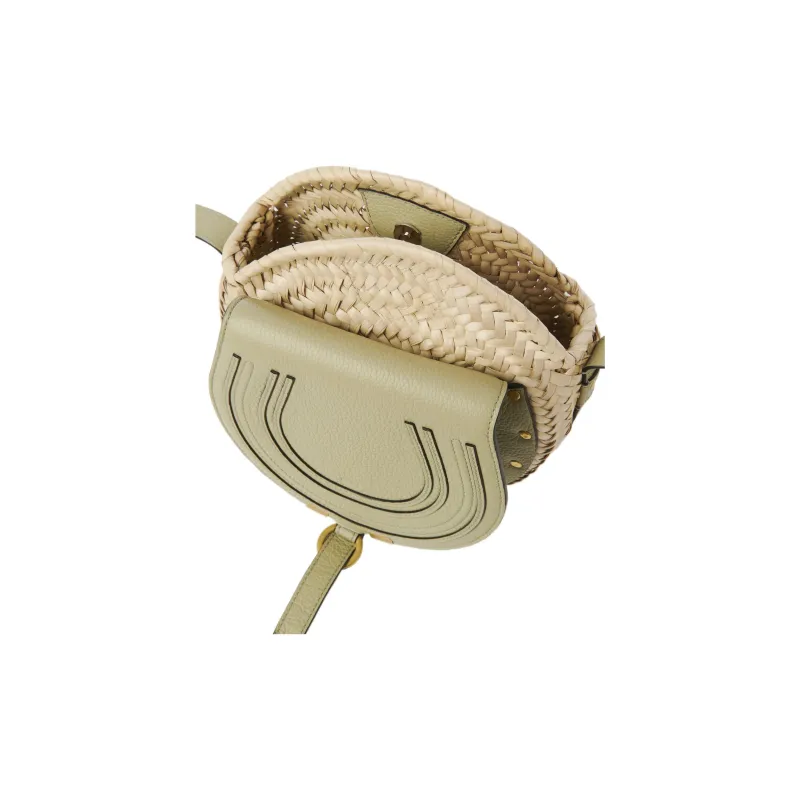 Chloe Marcie Palm Leaf With Grain Calfskin Shoulder Bag, Crossbody Bag Women's Green-1